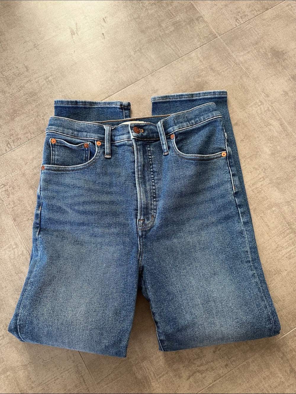 Madewell Light Blue Denim Jeans with Contrast Stitching